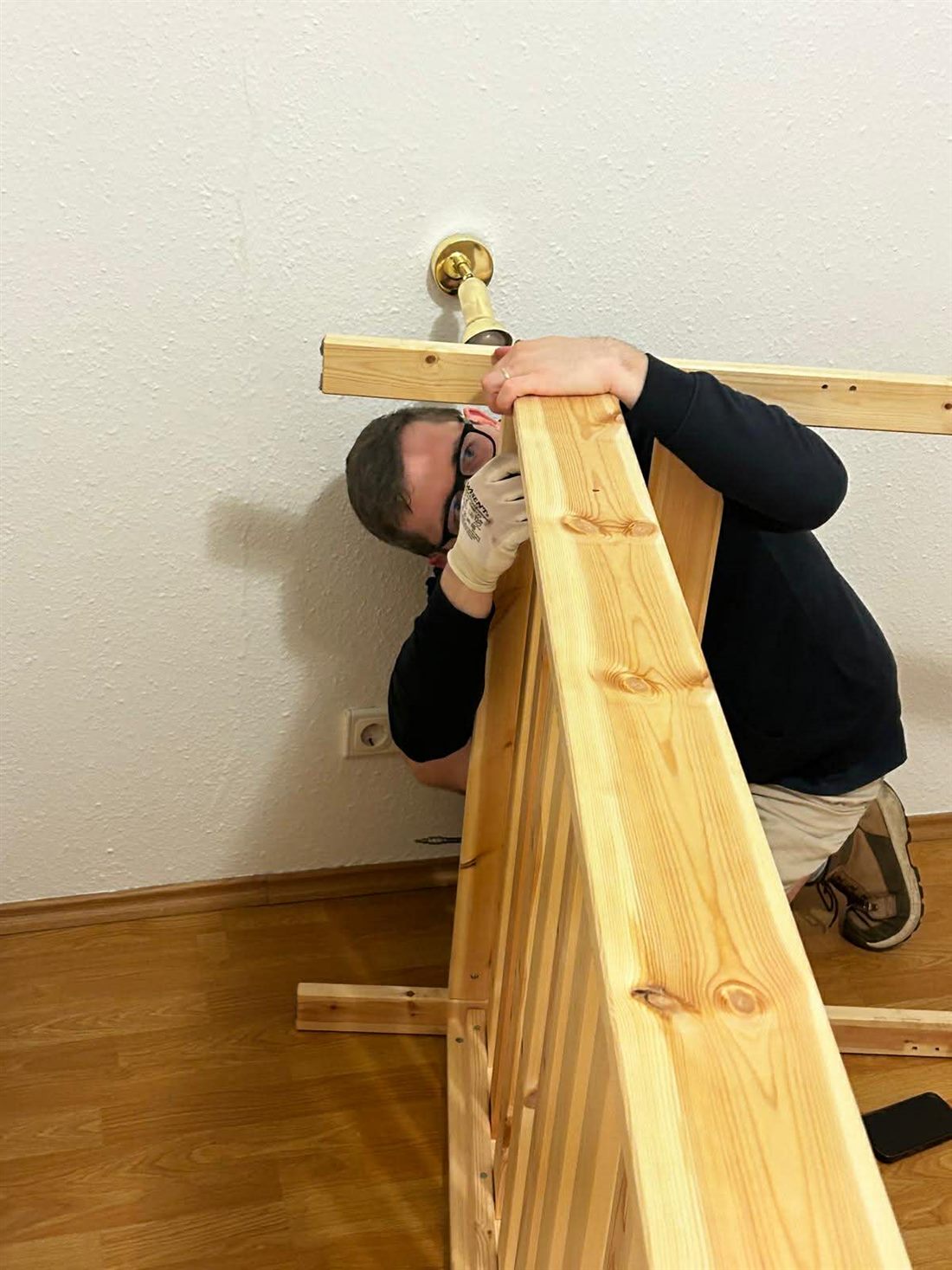 Furniture assembly for a new bed frame